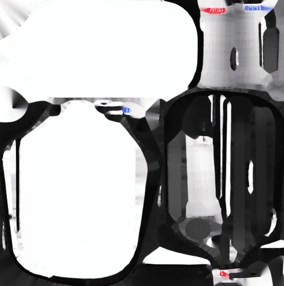 The AI generated texture map showing random disorganized pixels